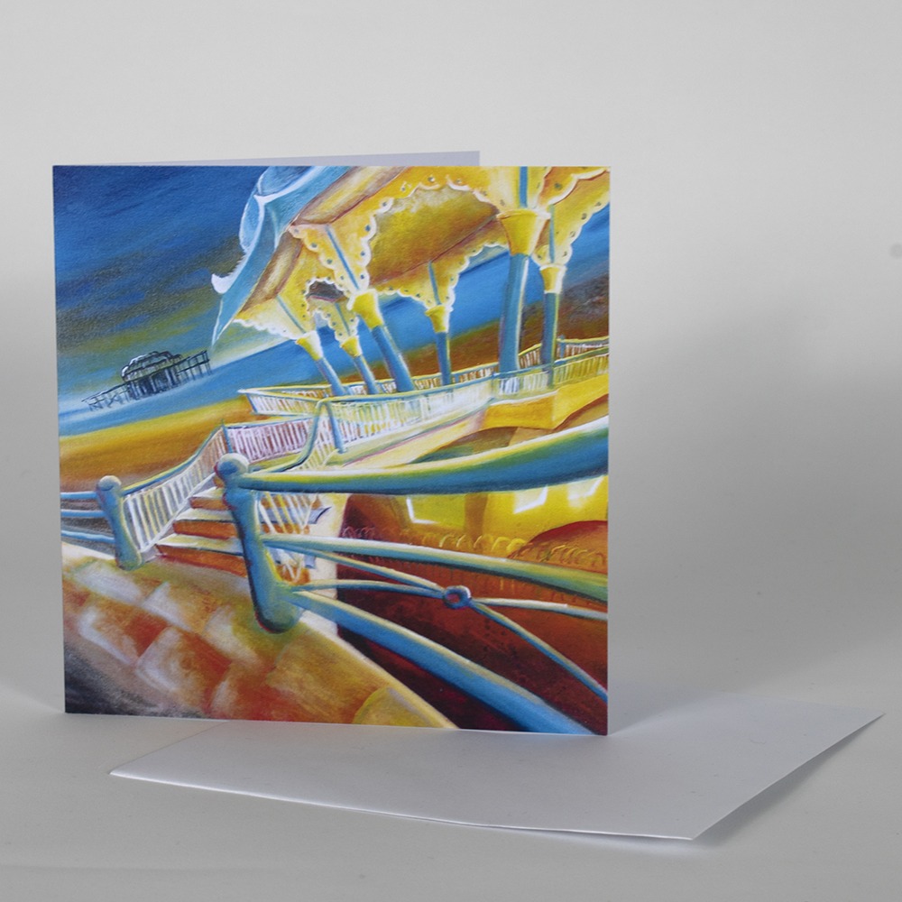 Surreal bandstand greetings card