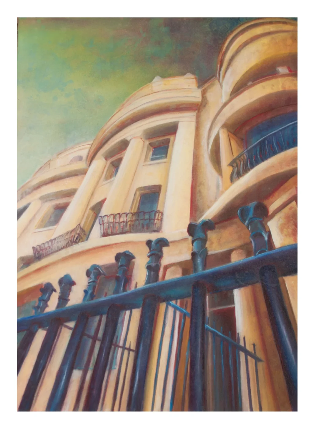 A Brighton Art Print showcasing the iconic Brunswick buildings in Brighton, capturing their architectural elegance and coastal charm.