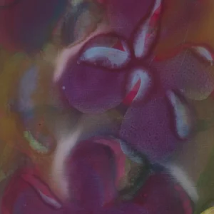 Funky Flowers by Simon Lea Wright is a lively flower abstract painting showcasing flowers in striking colours, energetic floral shapes, and expressive botanical patterns. It is rendered in an oil-on-board composition.