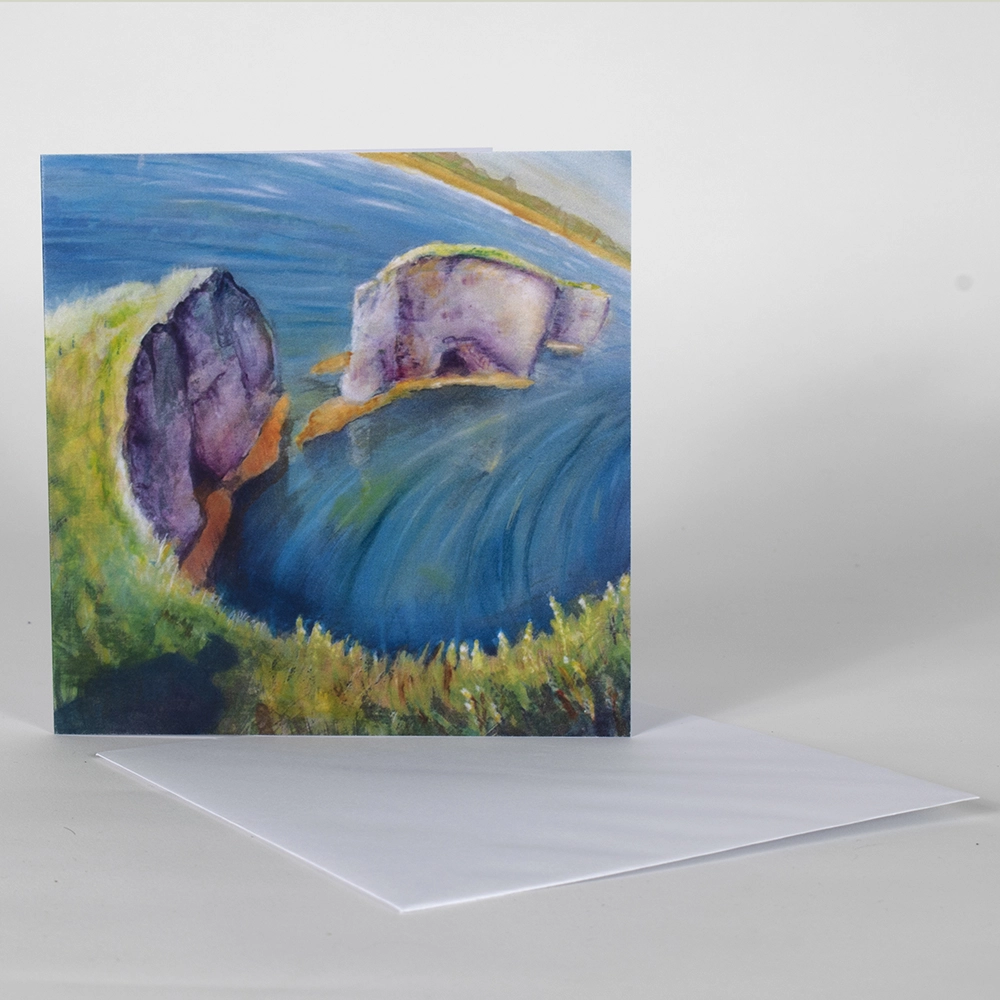 Card featuring surrealist image of Old Harry Rock