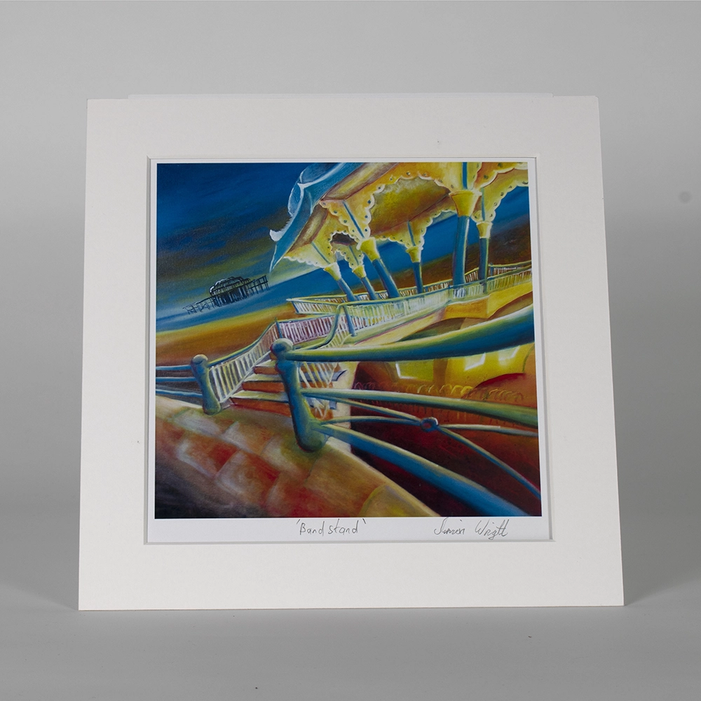 Print of a colourful and distorted Brighton bandstand