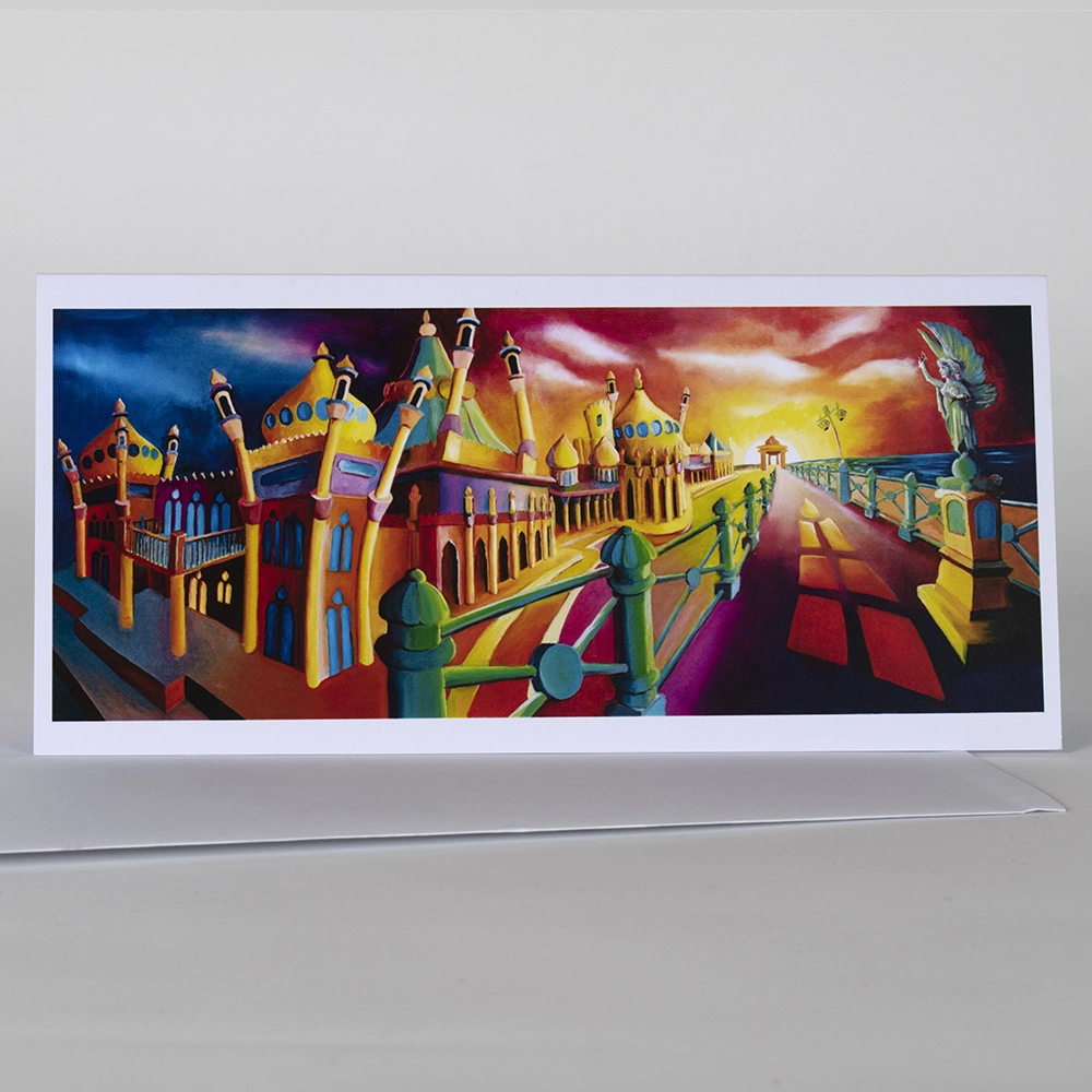 Card featuring a distorted Brighton scene